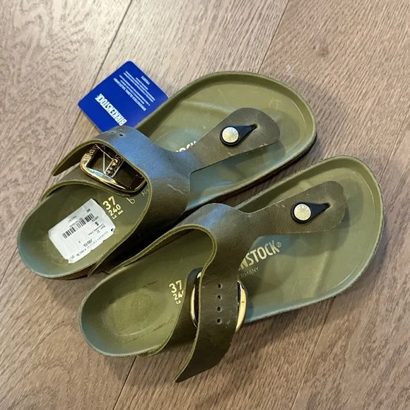 Birkenstock - Gizeh Big Buckle Olive Green US 6 / EU 37 - Picture 2 of 3